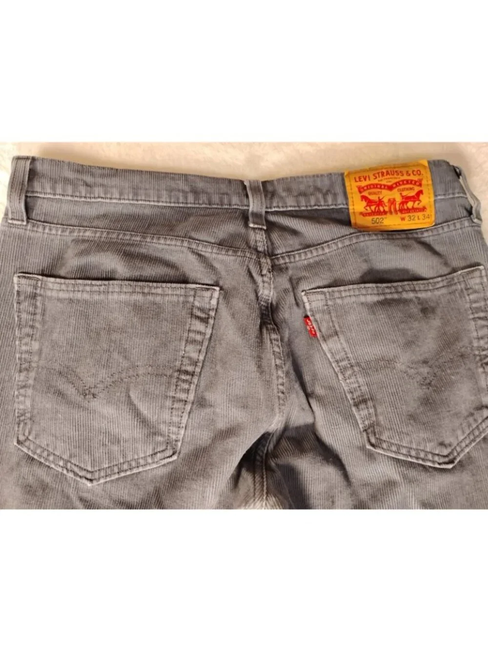 Levis Mens Corduroy Pants Casual School Work Size 32 Gray Blue